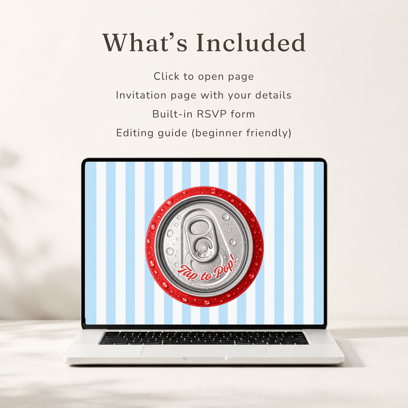 She's Ready To Pop Baby Shower Website Invite with RSVP - Blue Version BS304