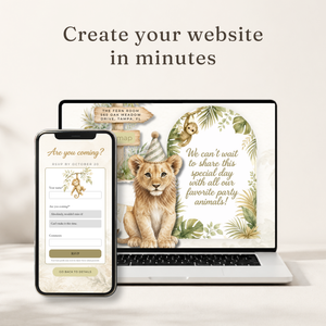 Safari Birthday Website Invitation with Online RSVP Tracker L160