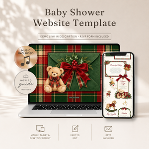 A Merry Little Baby Christmas Baby Shower Website Invitation with RSVP BS339