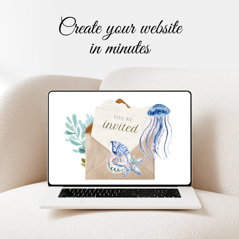 Sea You Soon Baby Shower Website Template - Under The Sea RSVP Website BS301