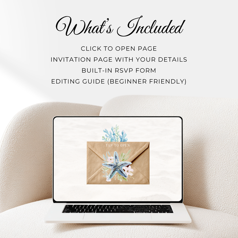 Sea You Soon Baby Shower Website Template - Under The Sea RSVP Website BS301