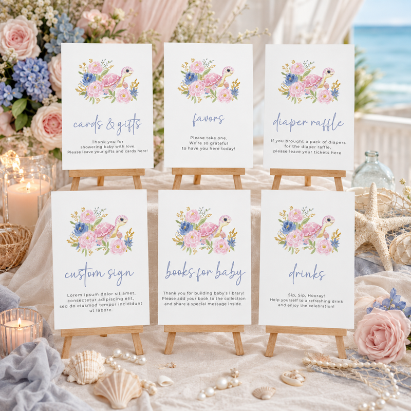 Sea You Soon Baby Shower Table Decor Sign Set BS283