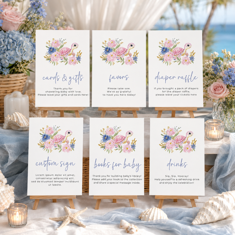 Sea You Soon Baby Shower Table Decor Sign Set BS283