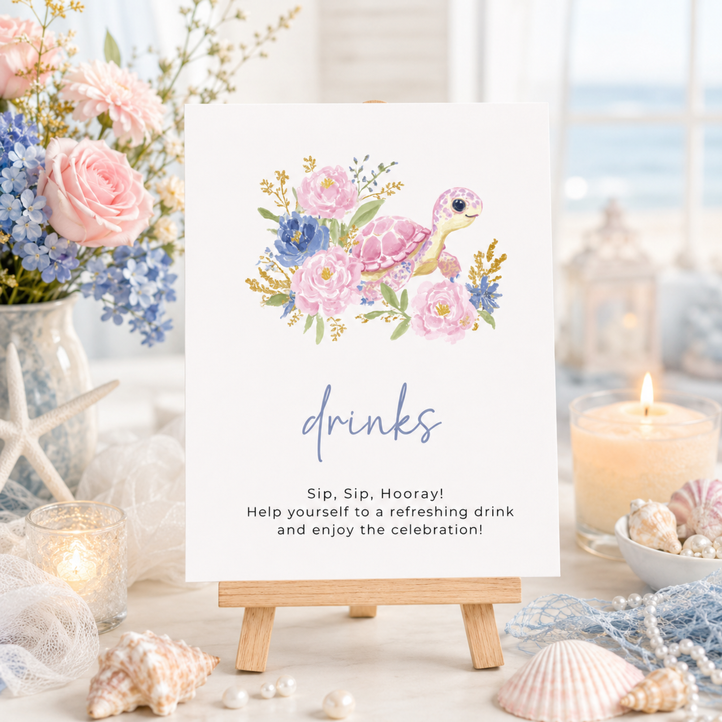 Sea You Soon Baby Shower Table Decor Sign Set BS283