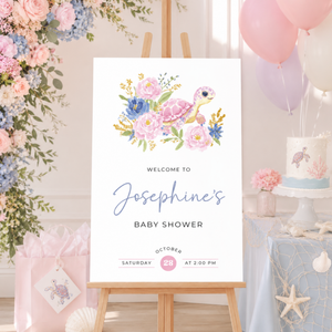 Sea Turtle Baby Shower Welcome Sign BS283