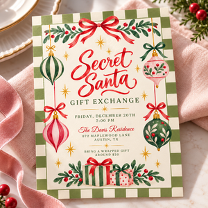 Secret Santa Christmas Invitation L195
