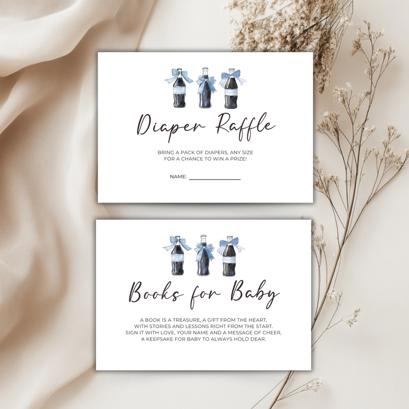 Baby Shower Invitation Bundle - Blue She's Ready To Pop Soda Theme BS153