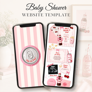 She's Ready To Pop Baby Shower Website Invite with RSVP - Pink Version BS304