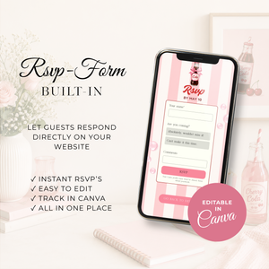 She's Ready To Pop Baby Shower Website Invite with RSVP - Pink Version BS304