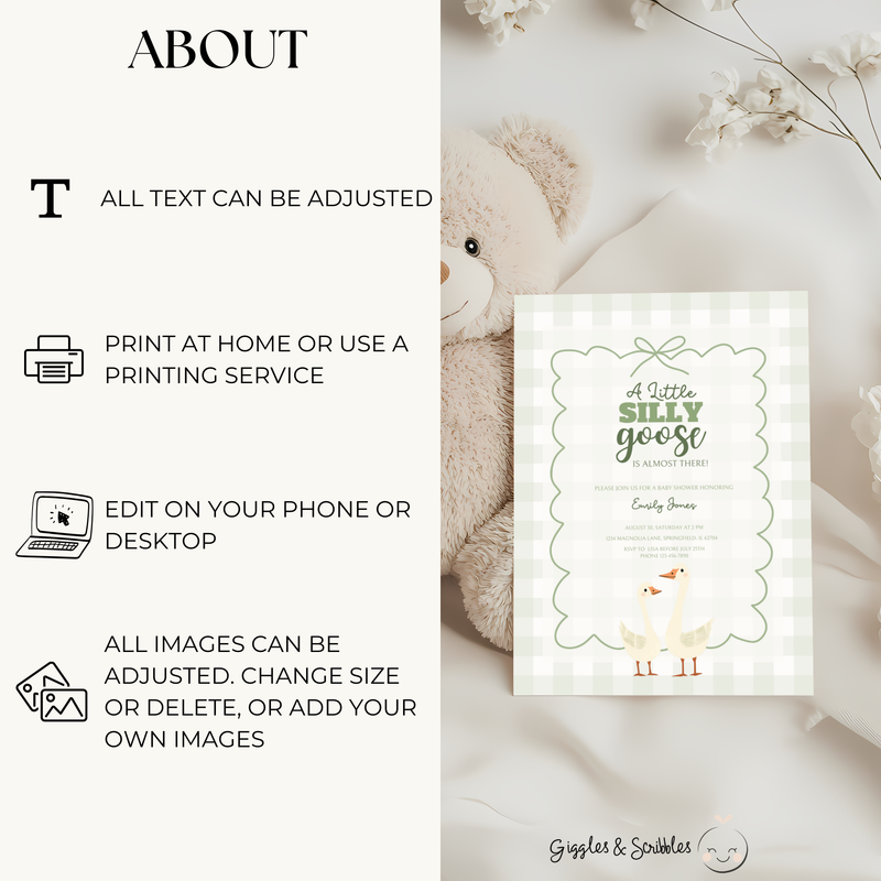 Baby Shower Mega Bundle - Green Silly Goose Gingham BS24