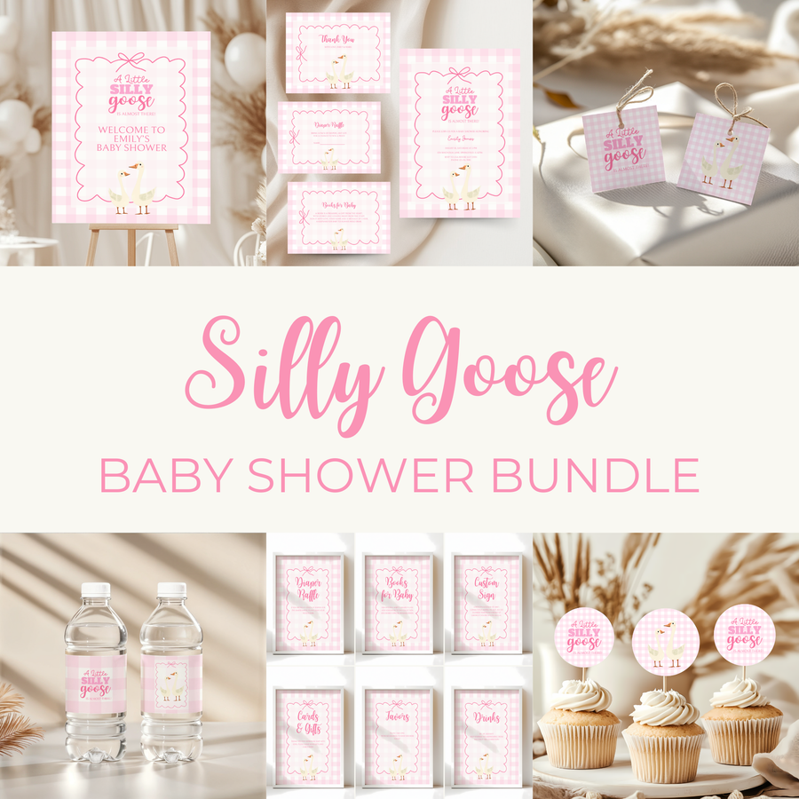 Baby Shower Mega Bundle - Pink Silly Goose Gingham BS22