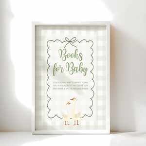 Baby Shower Table Sign Bundle - Green Silly Goose Gingham BS24