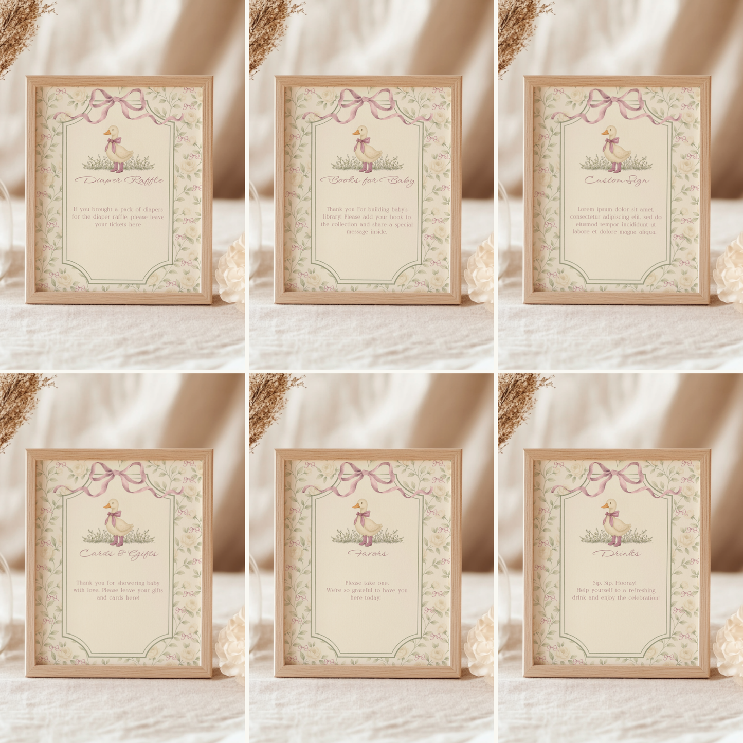 Vintage Floral Little Goose Baby Shower Bundle BS150