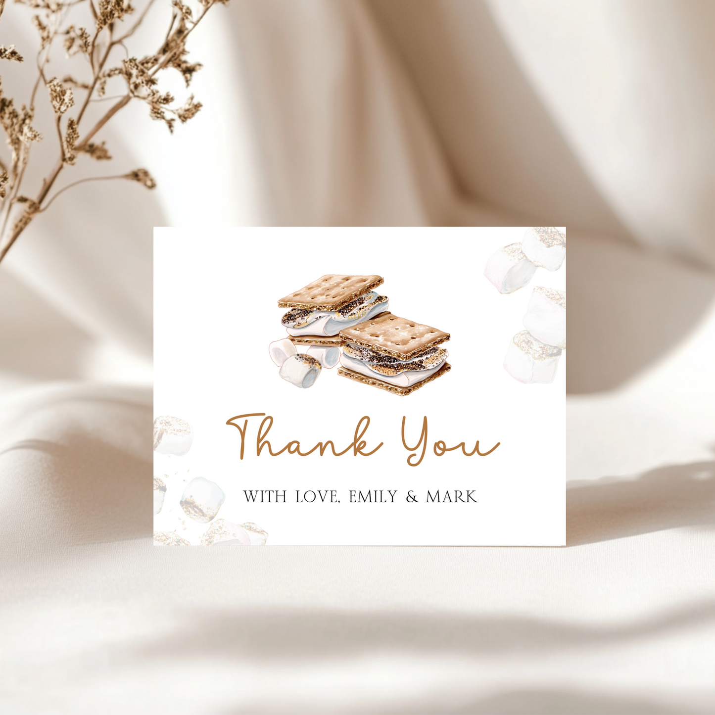 Baby Shower Invitation Bundle - S'more To Love Bonfire Marshmallows BS145