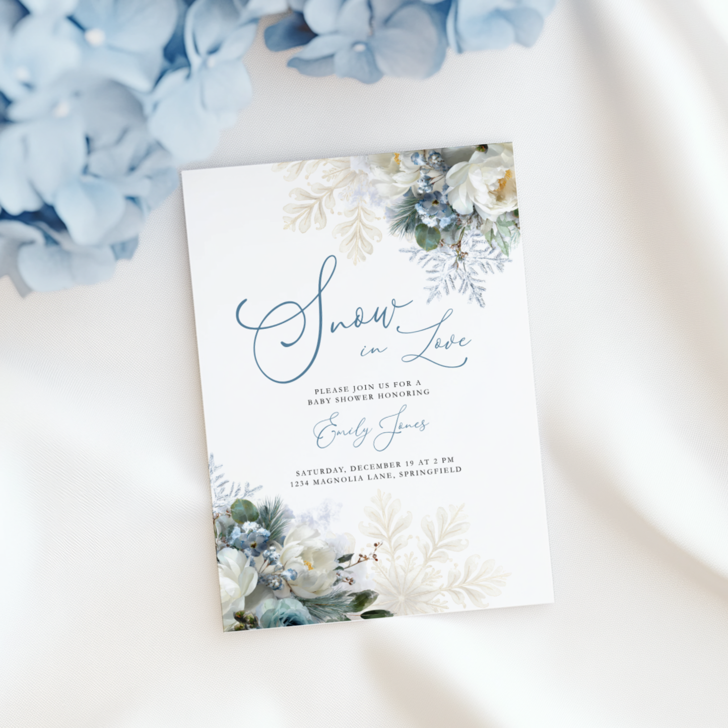 Snow in Love Winter Baby Shower Invitation BS265