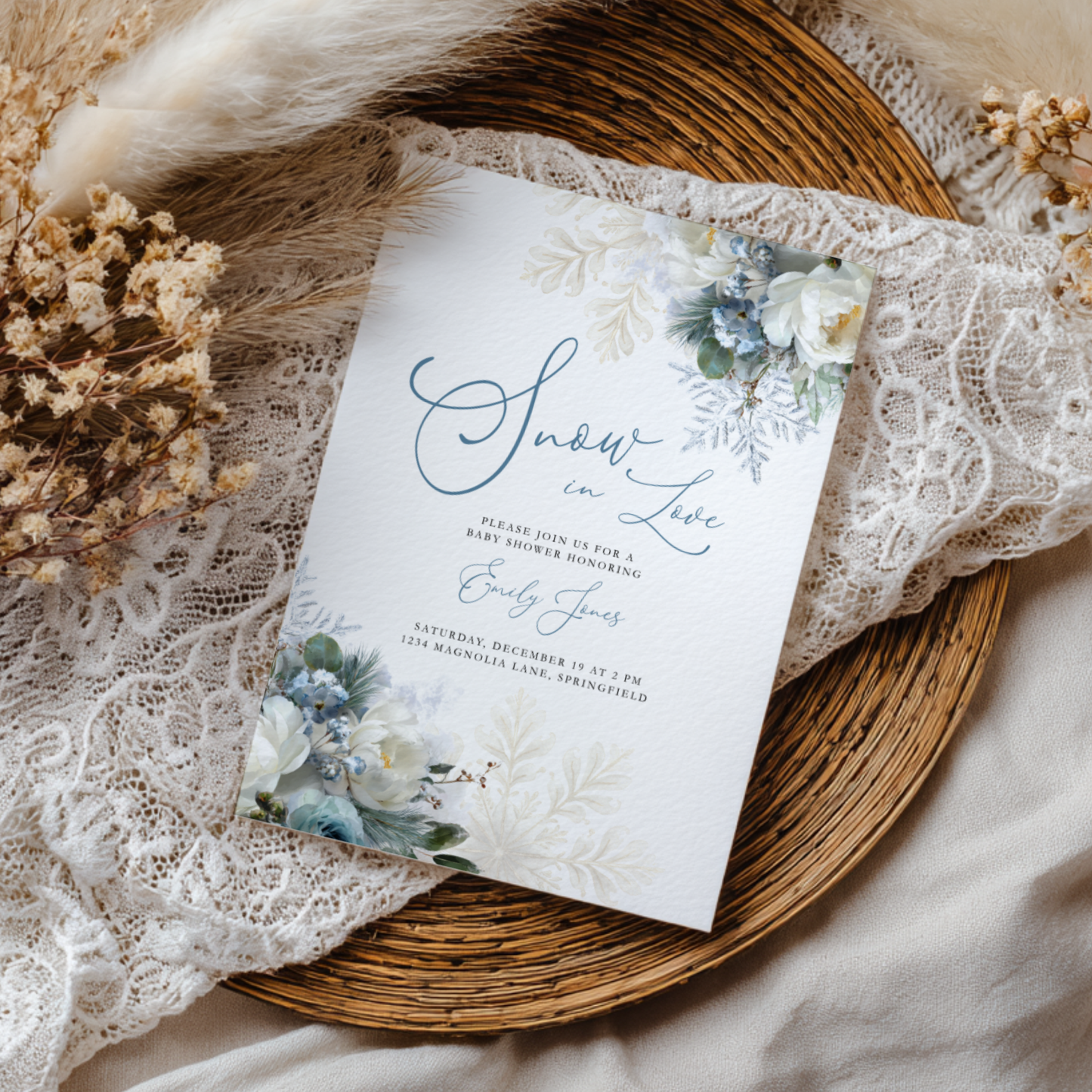 Snow in Love Winter Baby Shower Invitation BS265