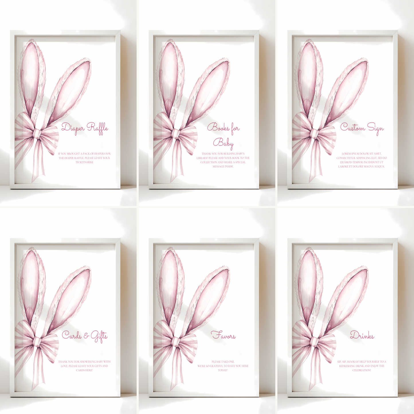 Baby Shower Mega Bundle - Some Bunny Pink Easter Bow BS76