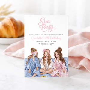 Spa Pajama Party Invitation L124
