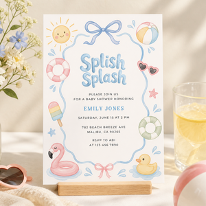 Splish Splash Pastel Baby Shower Invitation L137