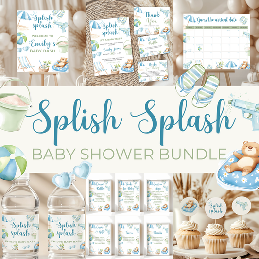 Baby Shower Mega Bundle - Splish Splash Baby Bash Summer Pool Party BS142