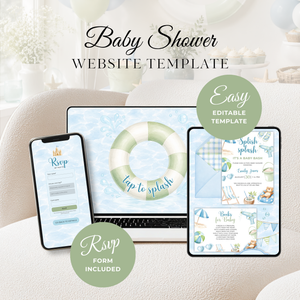 Splish Splash Baby Shower Website Invitation with RSVP BS142