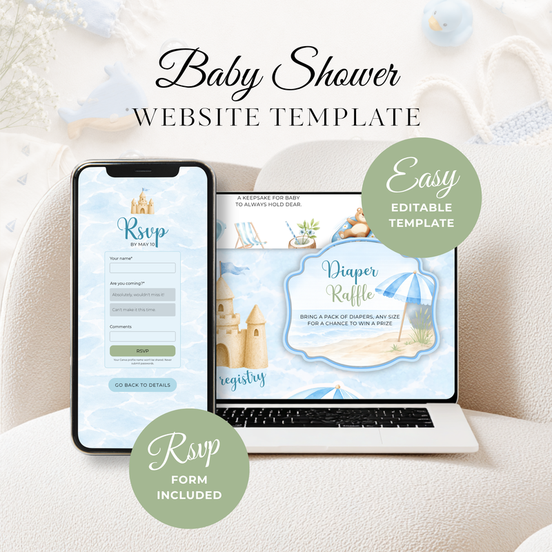 Splish Splash Baby Shower Website Invitation with RSVP BS142