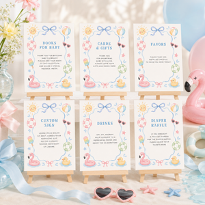 Splish Splash Baby Shower Table Sign Bundle L137