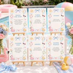 Splish Splash Baby Shower Table Sign Bundle L137