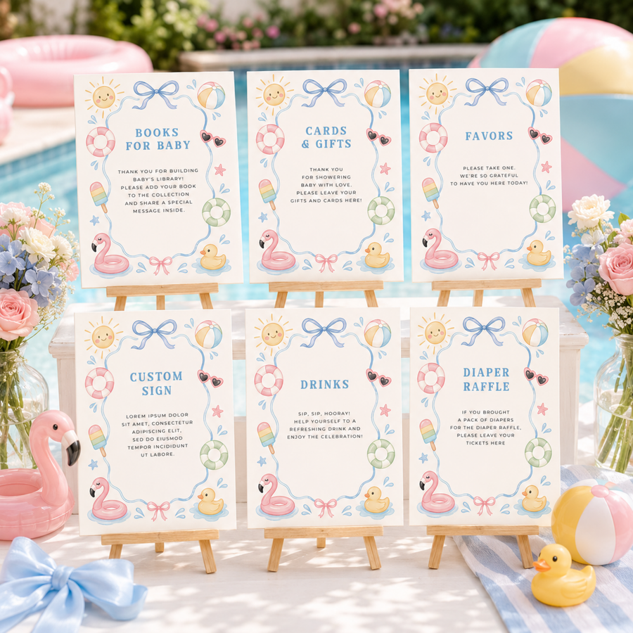 Splish Splash Baby Shower Table Sign Bundle L137