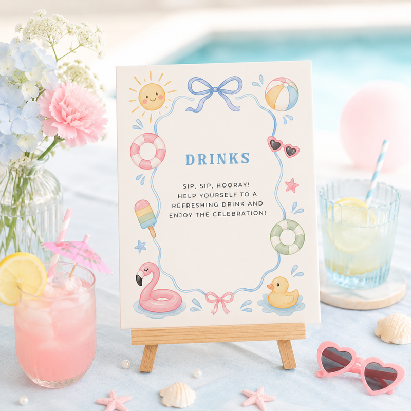 Splish Splash Baby Shower Table Sign Bundle L137