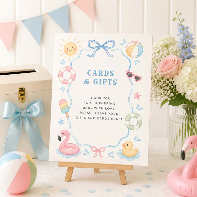 Splish Splash Baby Shower Table Sign Bundle L137