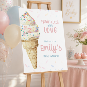 Sprinkled With Love Baby Shower Welcome Sign Ice Cream BS195