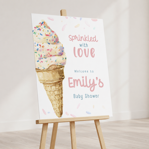 Sprinkled With Love Baby Shower Welcome Sign Ice Cream BS195