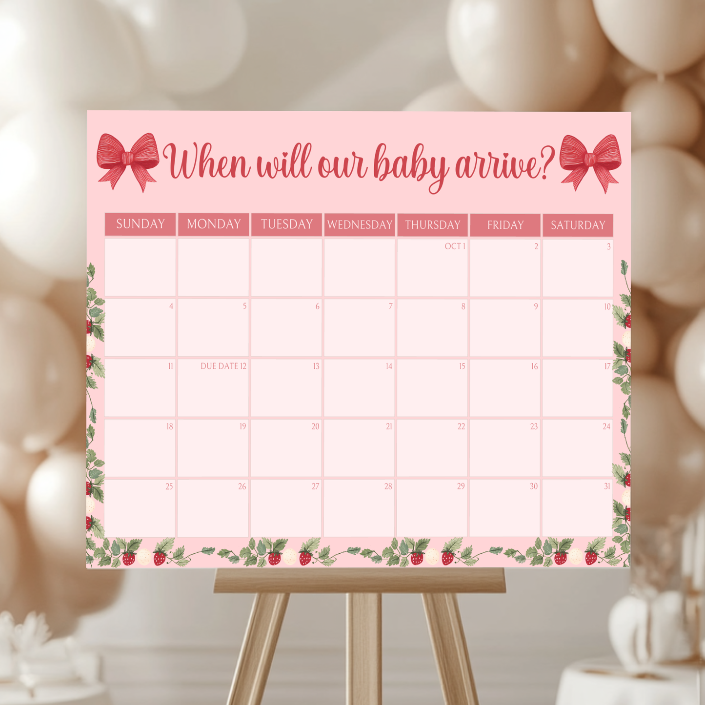 Baby Shower Mega Bundle - Strawberry Berry Sweet Pink Vintage Floral BS63