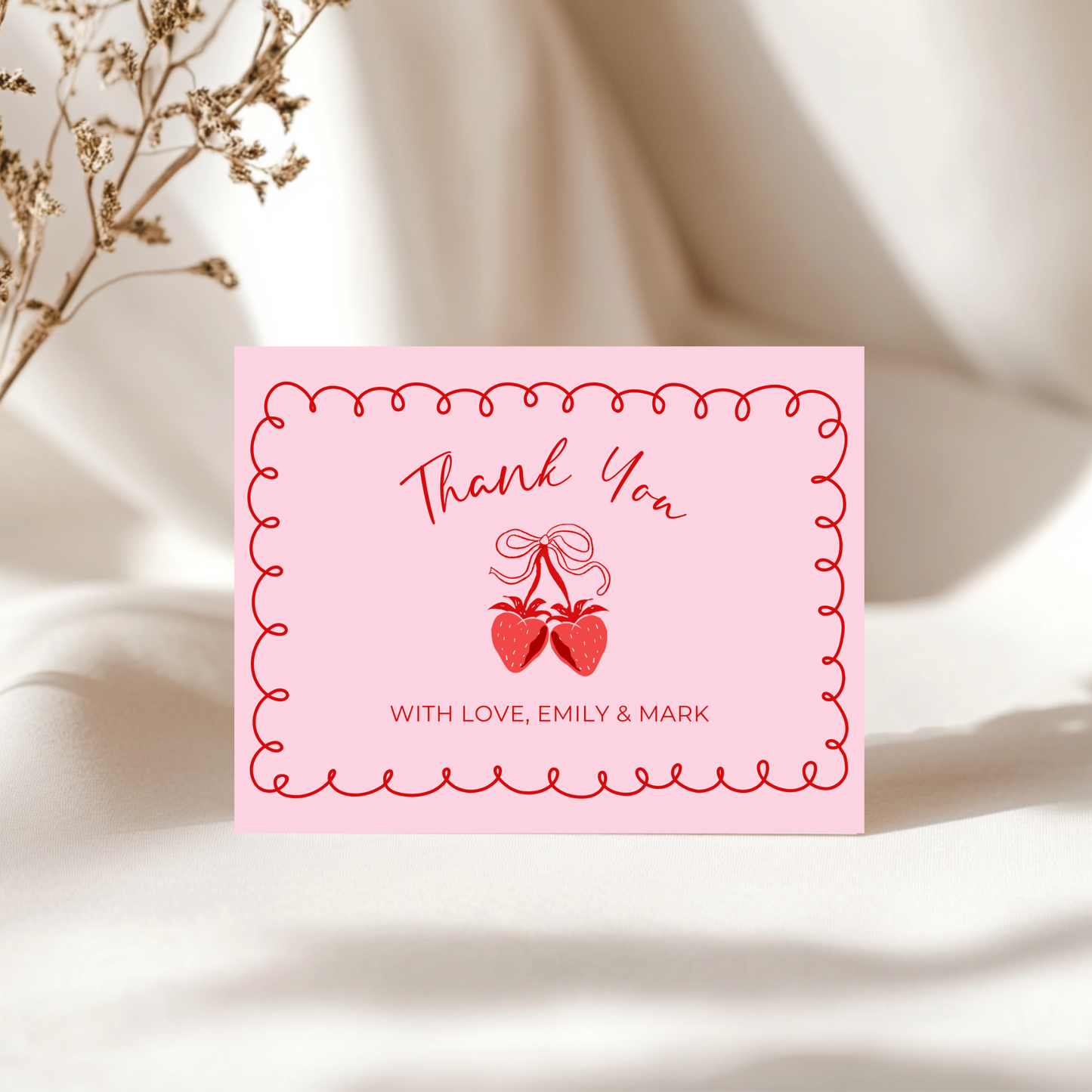 Baby Shower Invitation Bundle - Berry Sweet Coquette Pink Strawberry Grandmillennial BS151