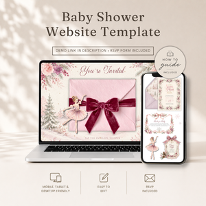 Sugar Plum Baby Shower Website Invitation with RSVP BS329