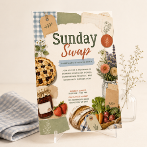 Sunday Swap Farmers Market Invitation Template L154