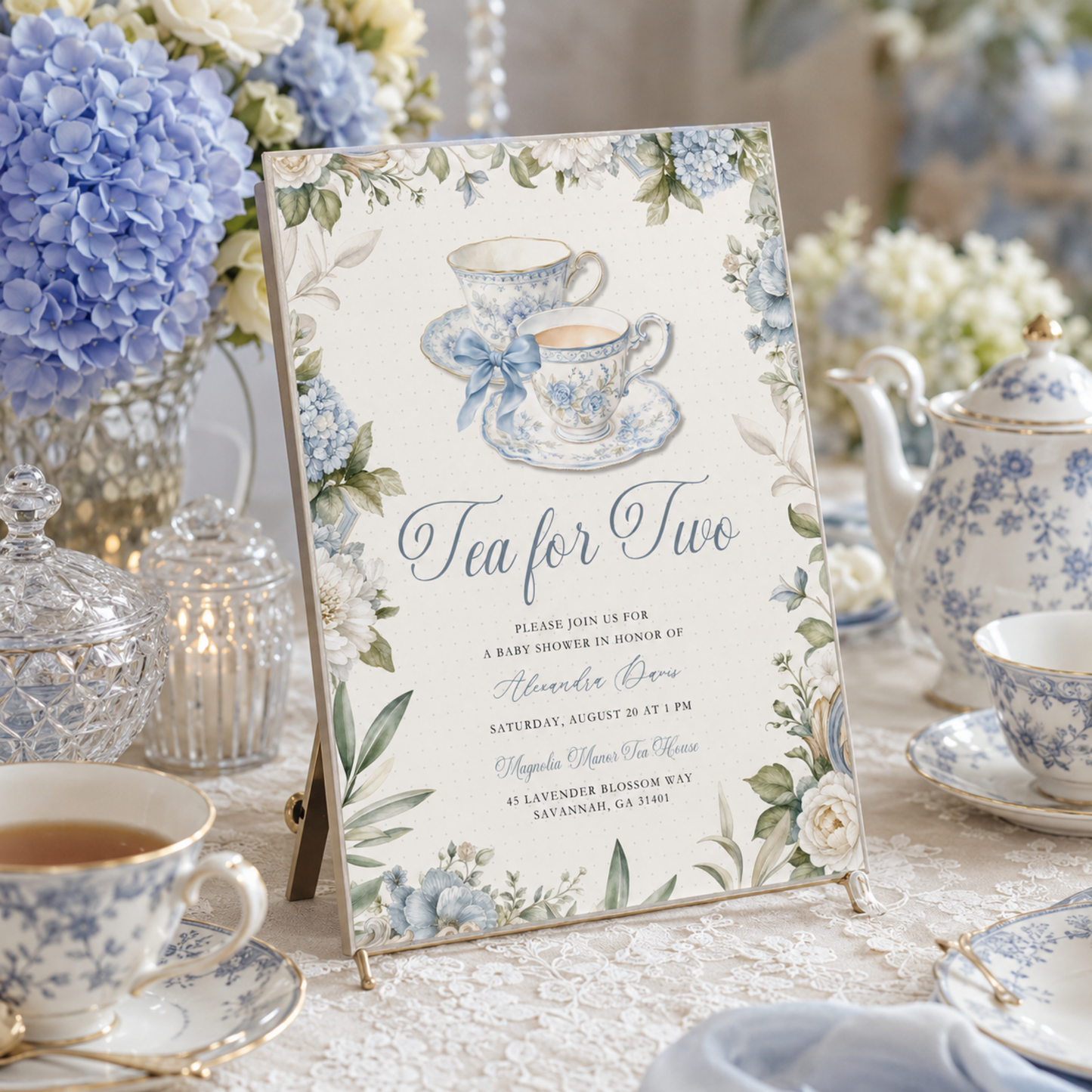 Tea for Two Baby Shower Invitation L150