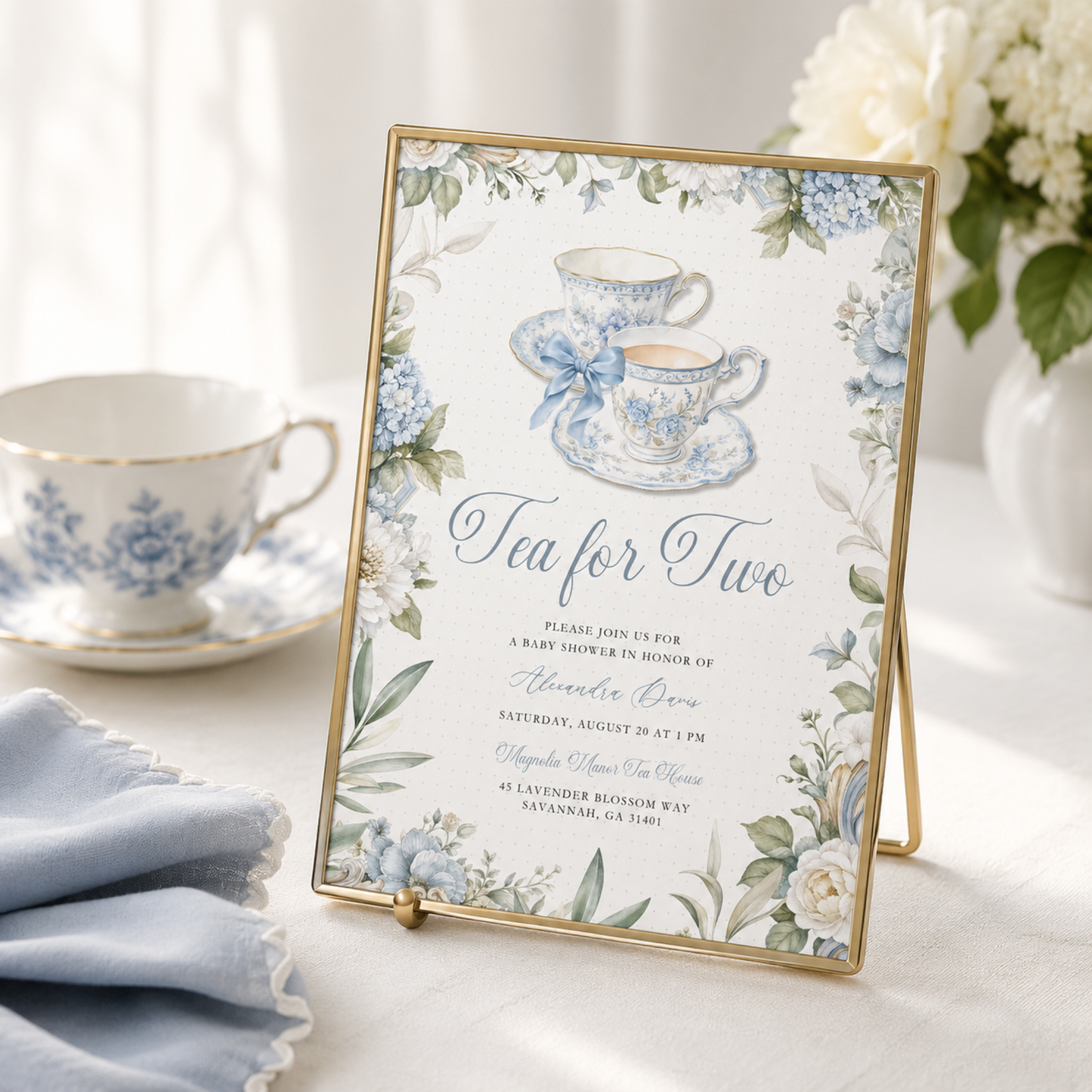 Tea for Two Baby Shower Invitation L150