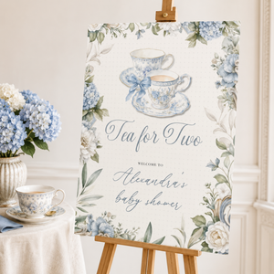 Tea for Two Baby Shower Welcome Sign L150