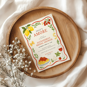 That's Amore Italian Food Themed Bridal Shower Invitation L79