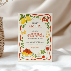That's Amore Italian Food Themed Bridal Shower Invitation L79