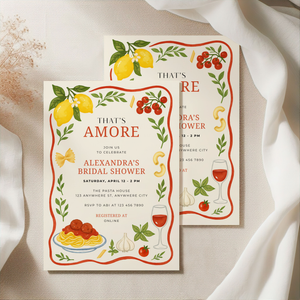 That's Amore Italian Food Themed Bridal Shower Invitation L79
