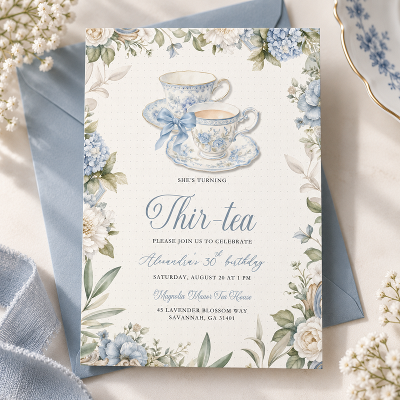Thir-Tea 30th Birthday Invitation L170
