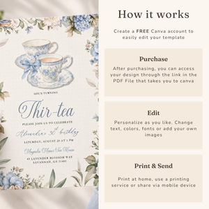 Thir-Tea 30th Birthday Invitation L170
