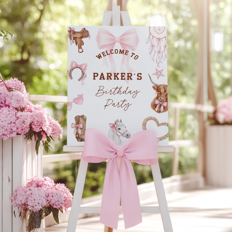 Third Rodeo Girl Birthday Welcome Sign L75