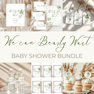 Baby Shower Mega Bundle - Green Bearly Wait Toile de Jouy BS38