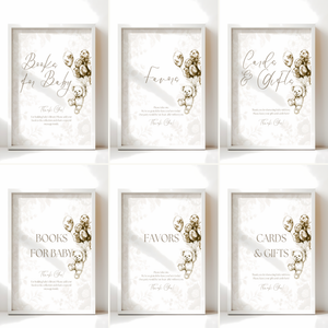 Baby Shower Mega Bundle - Beige Bearly Wait Toile de Jouy BS36