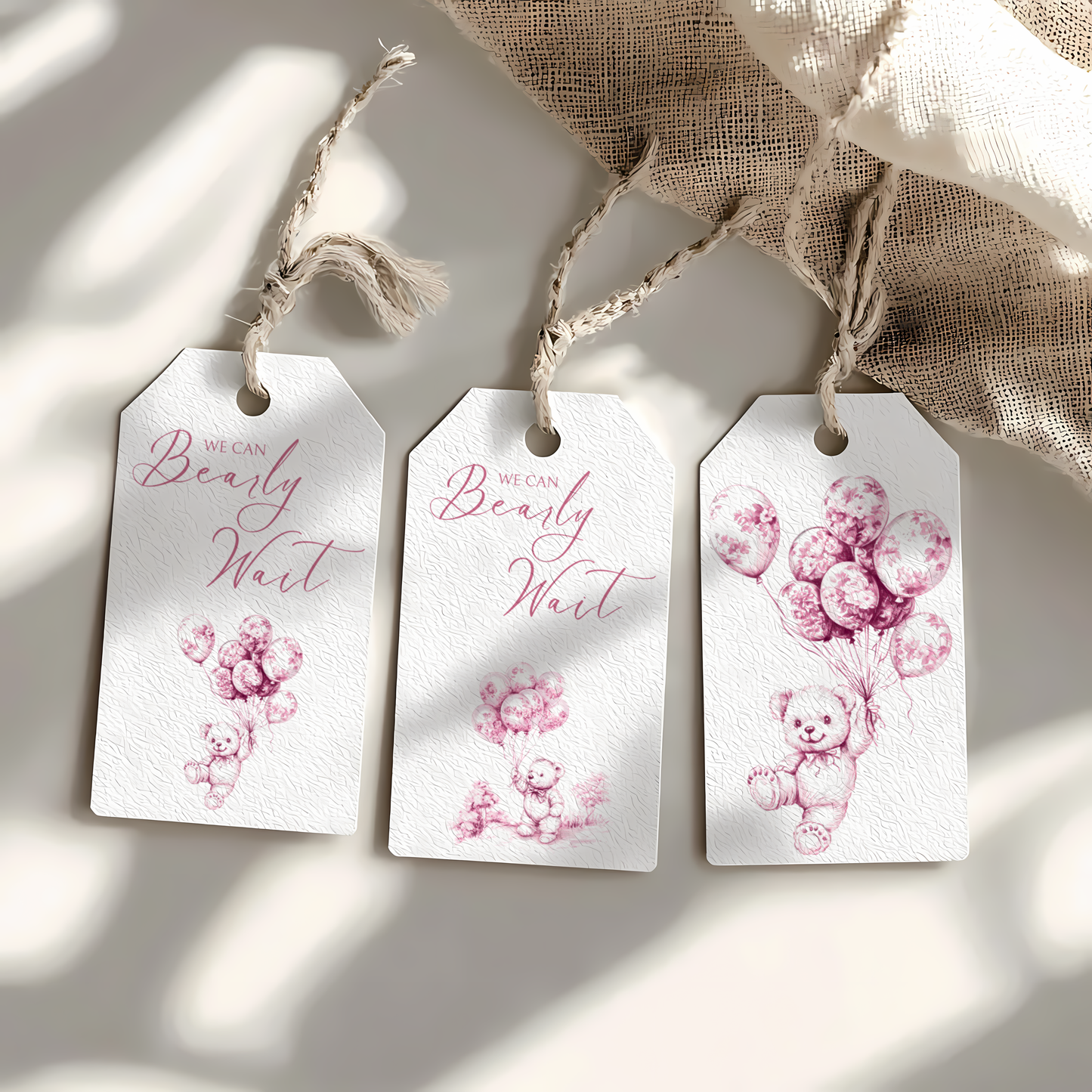Baby Shower Mega Bundle - Pink Bearly Wait Toile de Jouy BS37