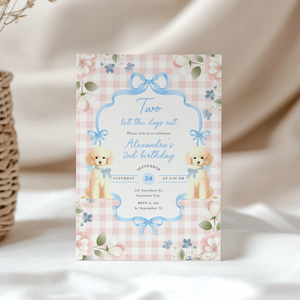 Two Let The Dogs Out 2nd Birthday Paw-ty Invitation L94